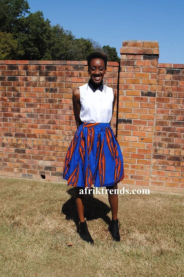 African print skirts outlet with pockets