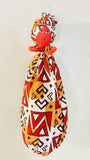 Bisi Red MudCloth Print Handmade African Plastic Bag Lady Holder