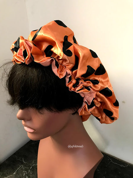 Afro Madam print and Satin lined Hair Bonnet