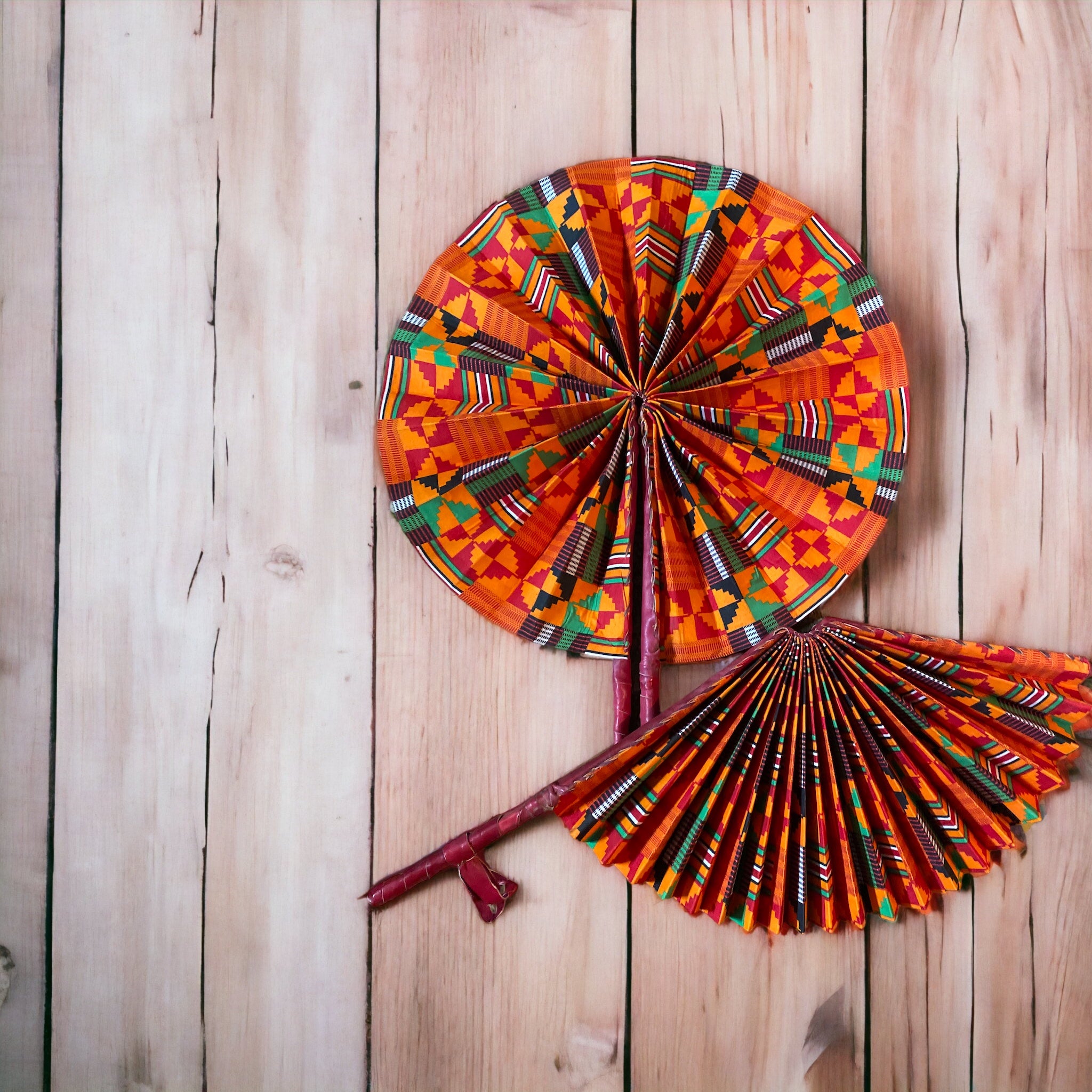 African Print Decorative Jumbo Wall Fan Afrik Trends